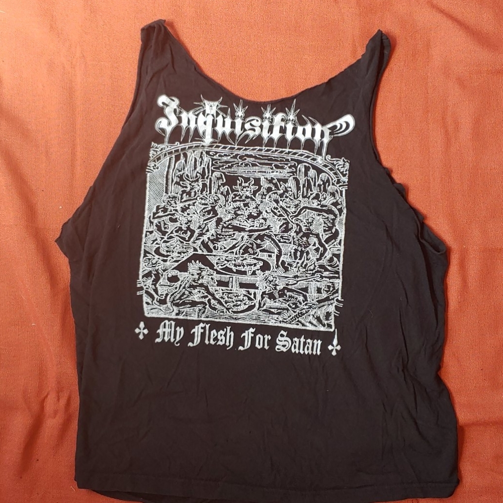 Diy style inquisition black metal satanic tank top